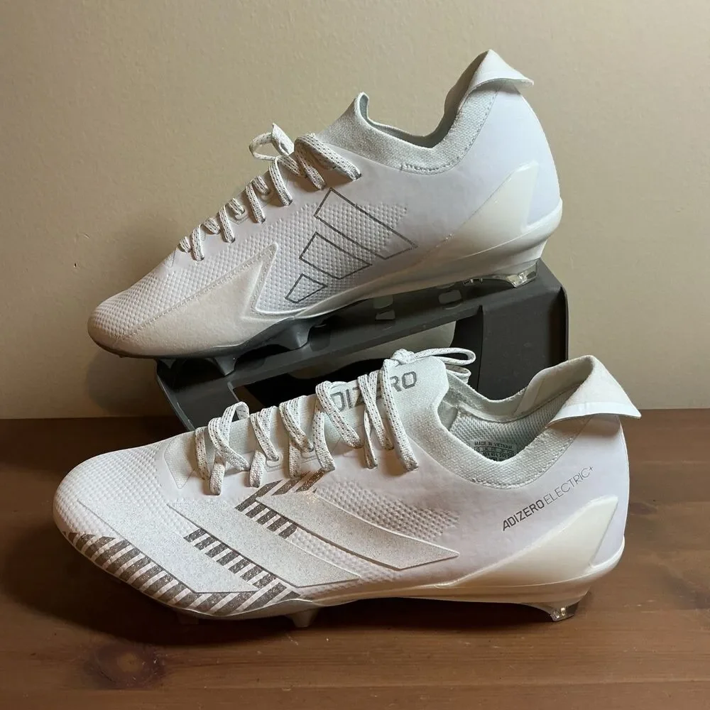 Adidas Adizero Electric + Football Cleats White Gray IE6278 Men’s Size 11